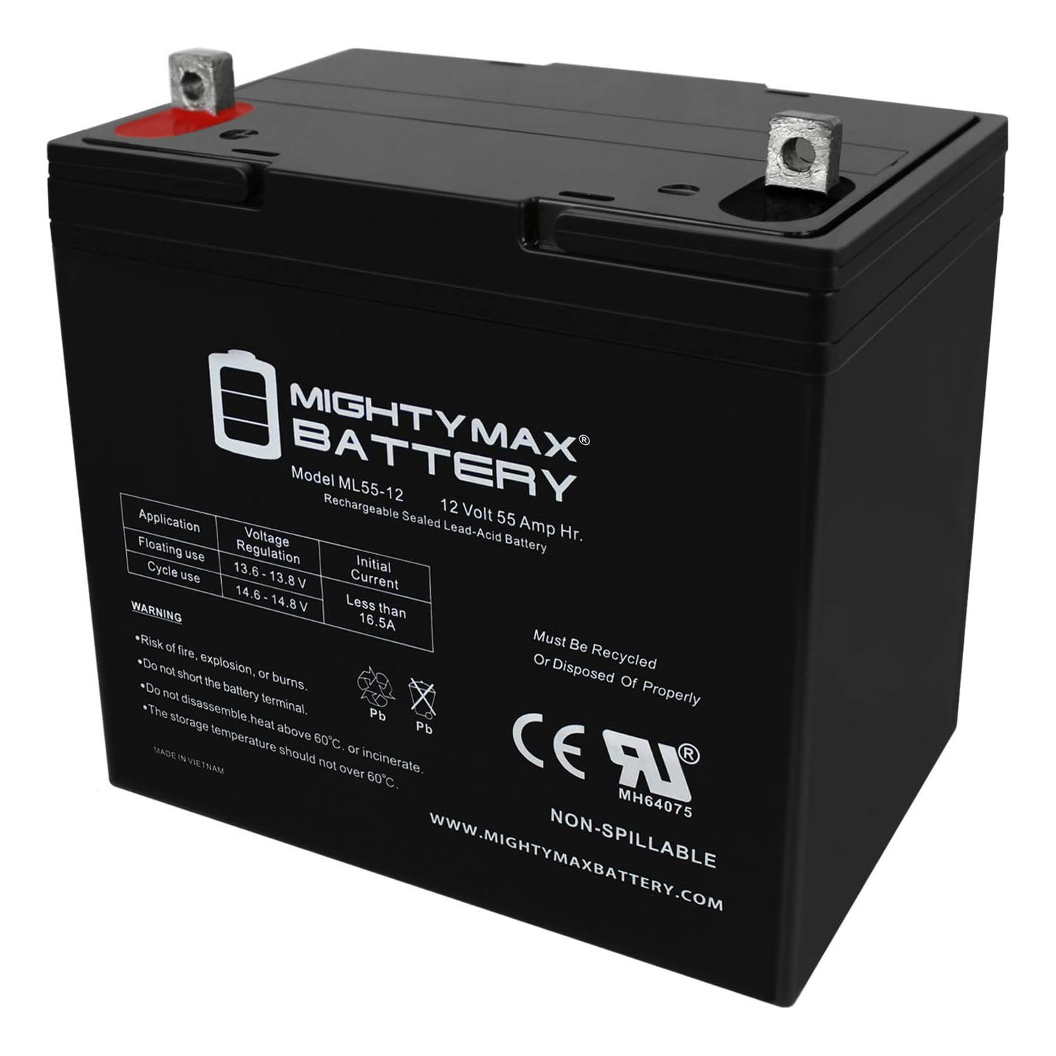 12V 55AH Replacement Battery Compatible with Invacare 3G Storm Series