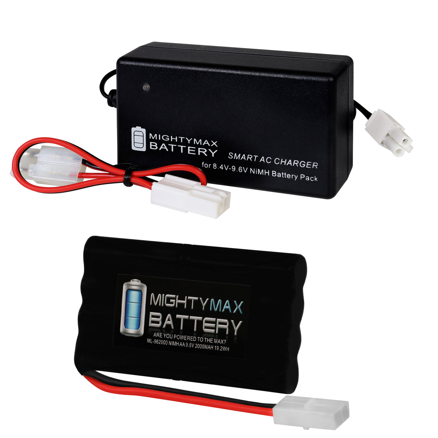 9.6V 2000Mah NiMh Battery For Toy RC Car 1140101 + Smart Charger