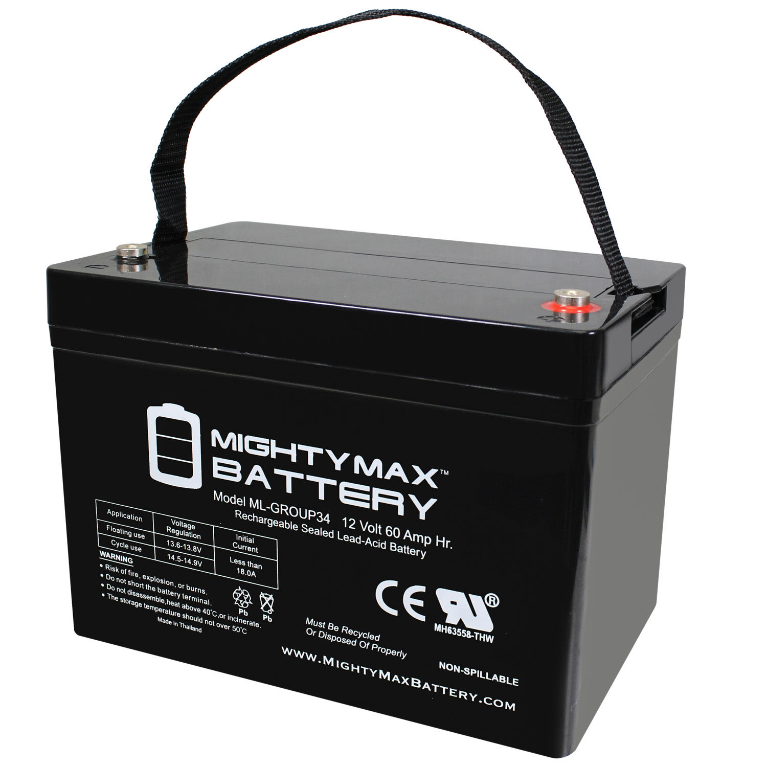 12V Group 34 Replacement Battery For Permobil C300 Corpus Wheelchair