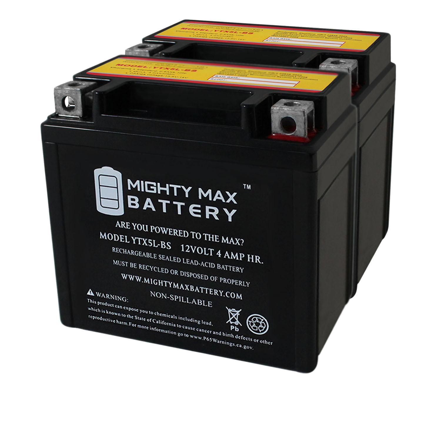 YTX5L-BS Replacement Battery compatible with 03-05 KTM 450EXC Racing - 2 Pack