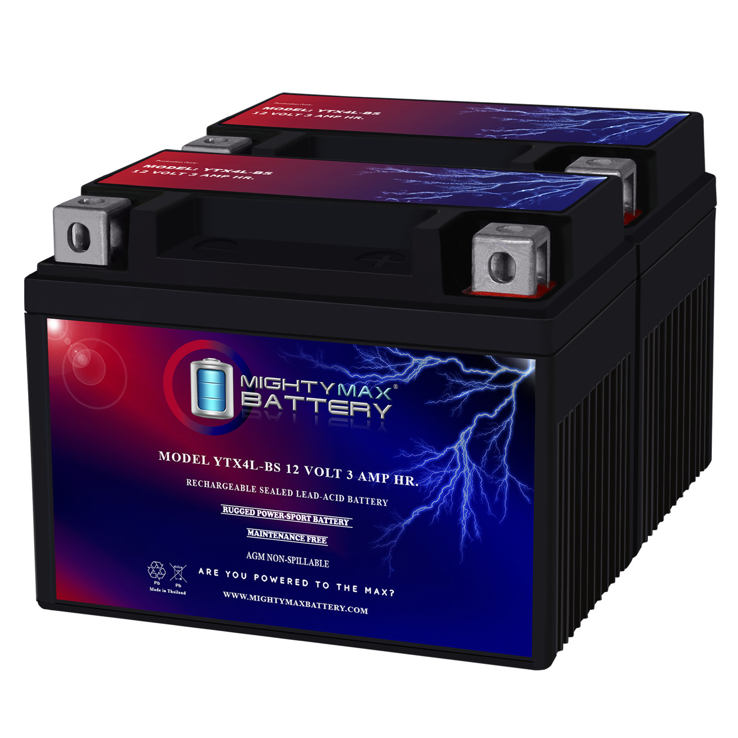 YTX4L-BS SLA Battery for Gas Gas 370 Pampera 1997 - 2 Pack