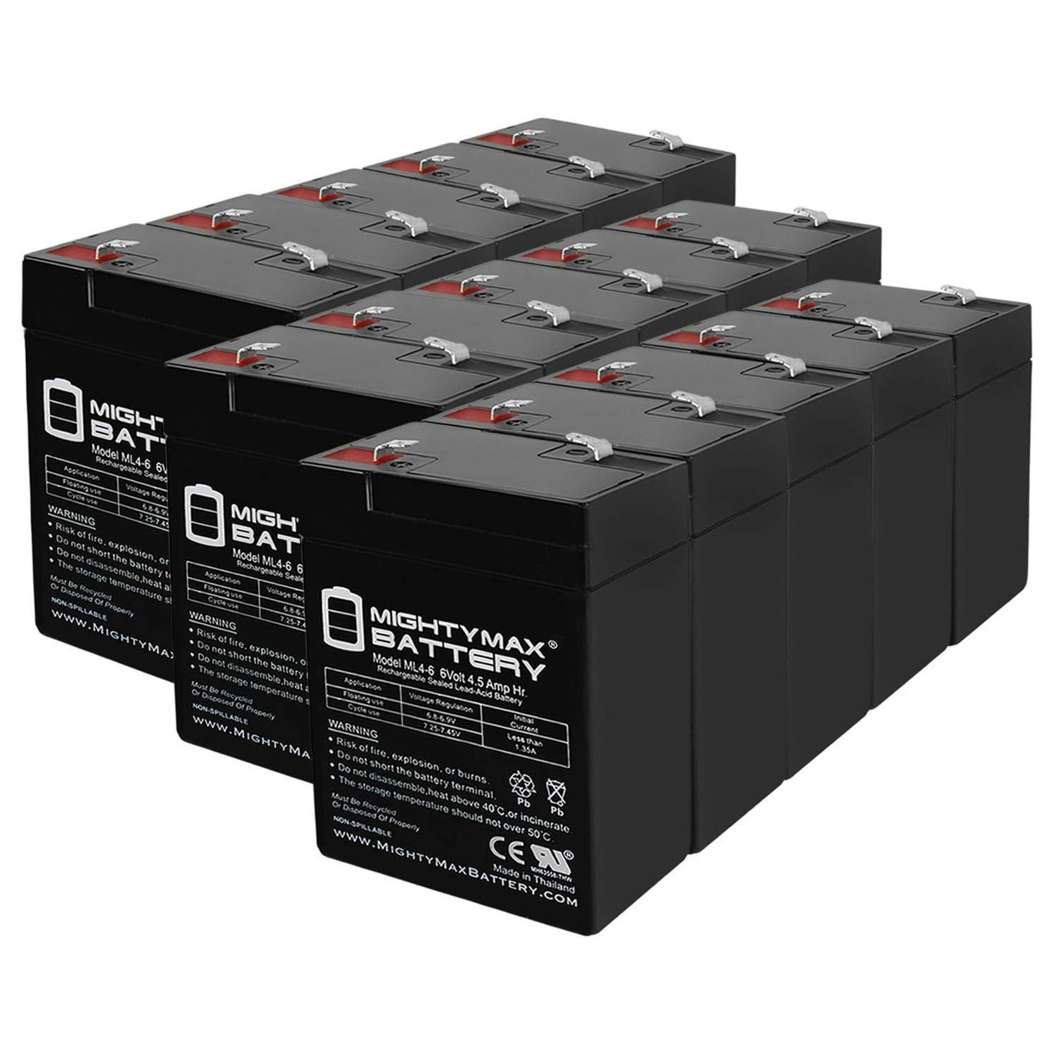 6V 4.5AH SLA Replacement Battery for Lithonia H2MSW, H2NS1R - 15 Pack