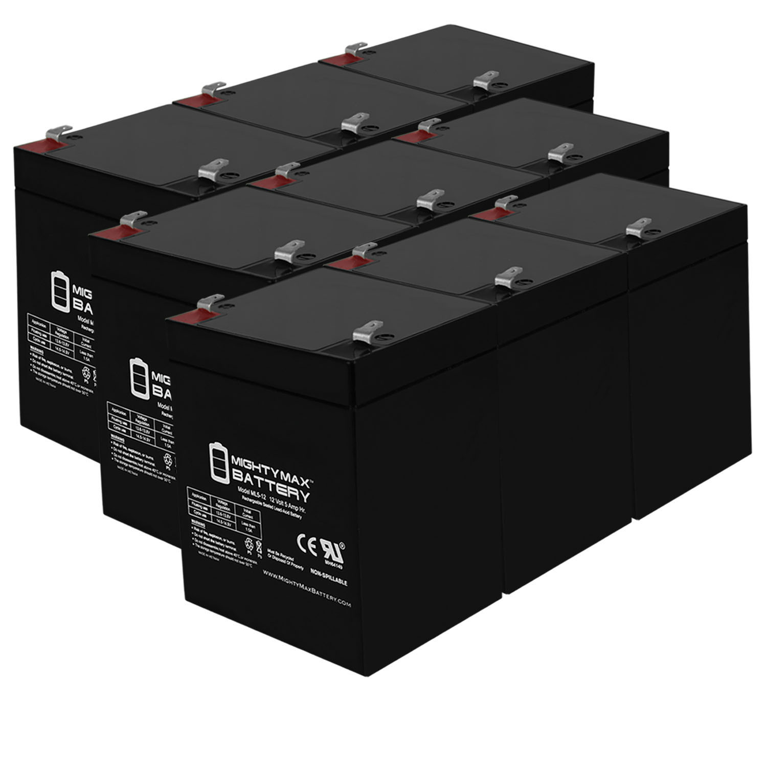 12V 5AH SLA Replacement Battery compatible with Panasonic LCR12V5P - 9 Pack