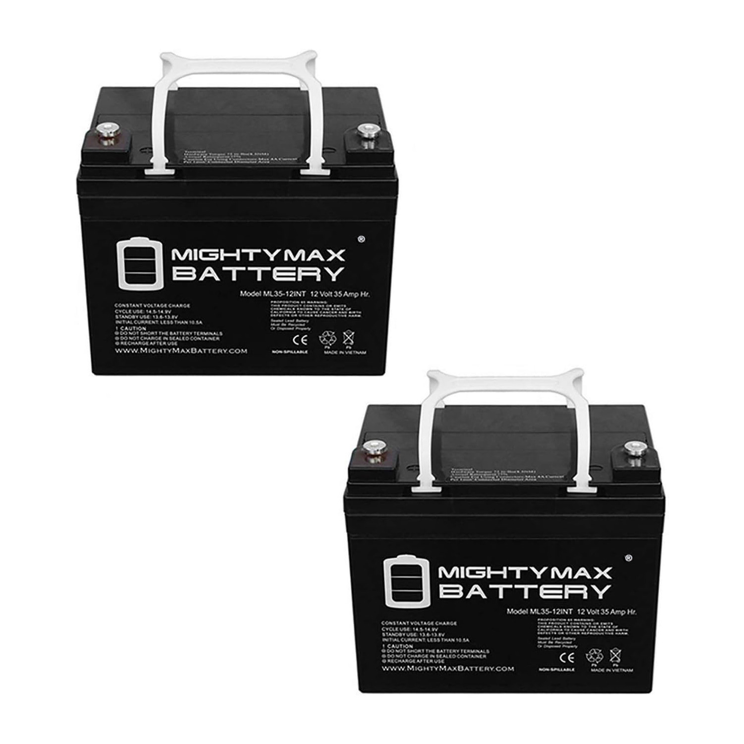 12V 35AH INT Replacement Battery for Encore 600B 450 - 2 Pack