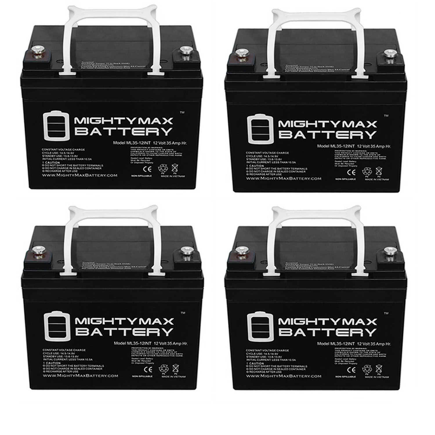 12V 35AH INT Replacement Battery for Sunnyway SWE12350 - 4 Pack