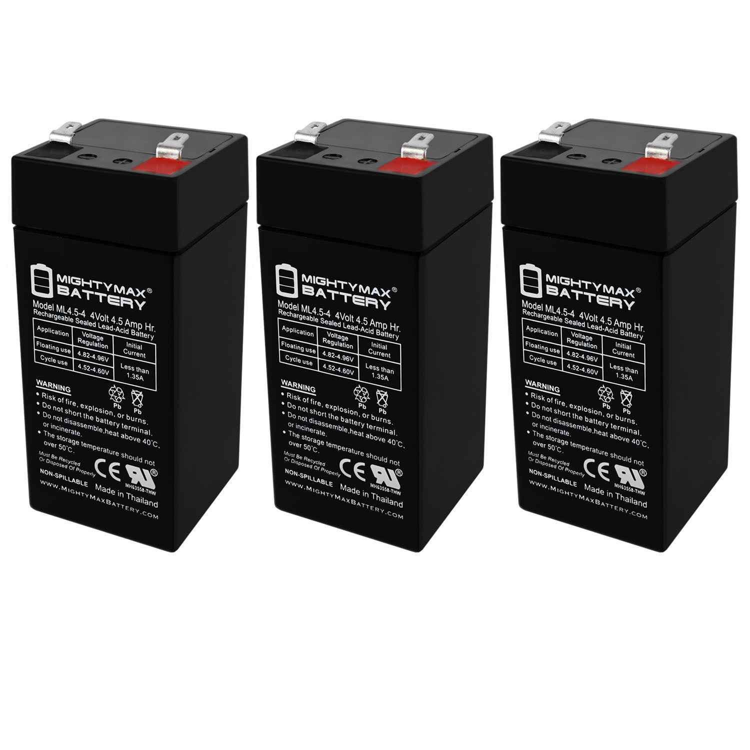 4 Volt 4.5 Ah SLA Replacement Battery for Alexander MB5541 - 3 Pack
