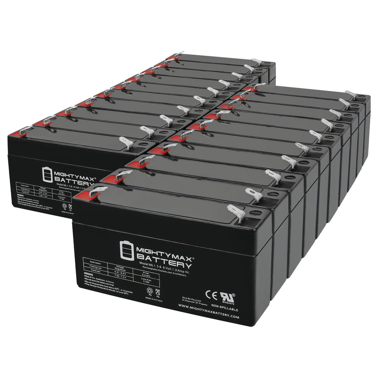 6V 1.3Ah SLA Replacement Battery Compatible with Exitronix 612 - 20 Pack