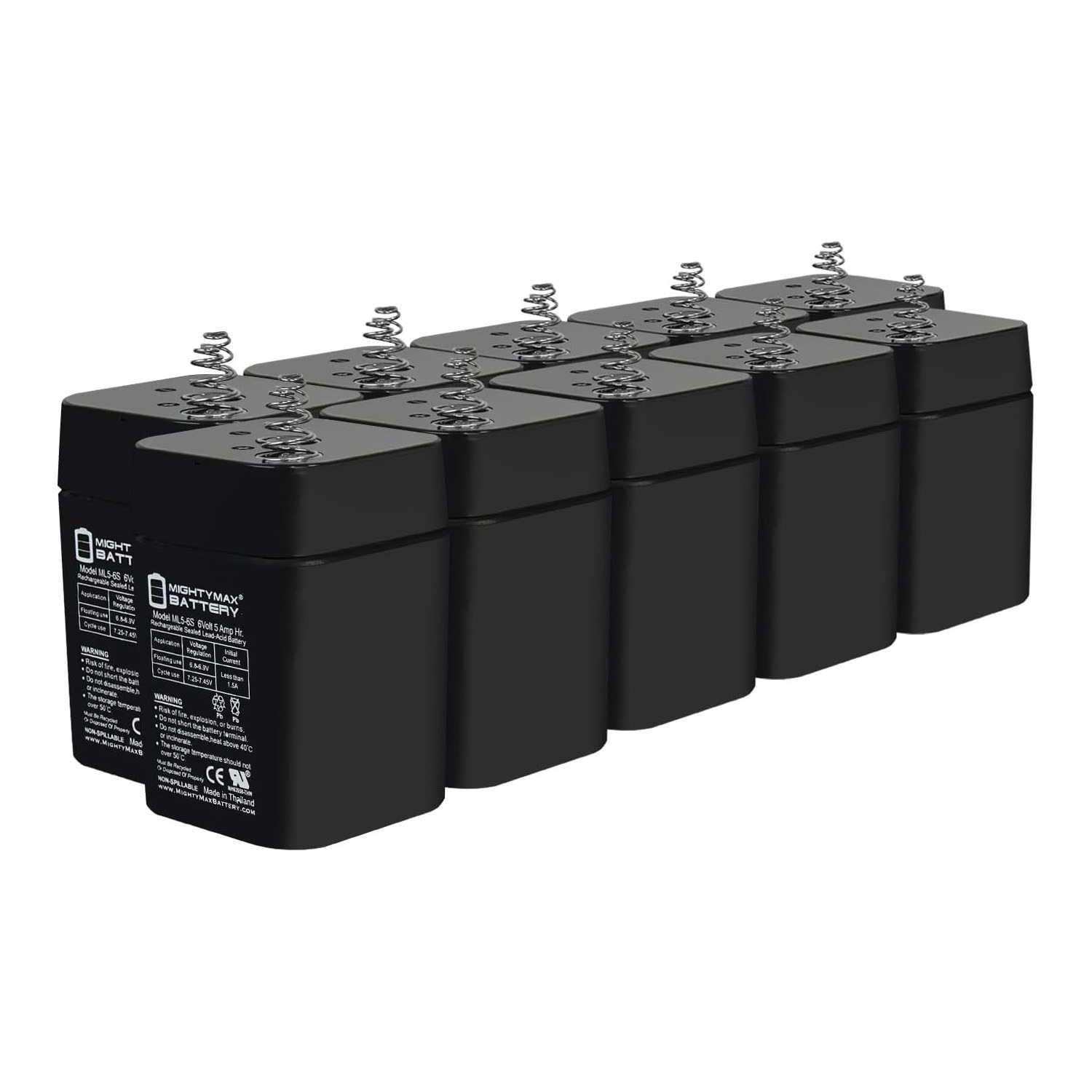 6V 5AH SLA Replacement Battery Compatible with Mojo HW4401-HW4501 - 10 Pack