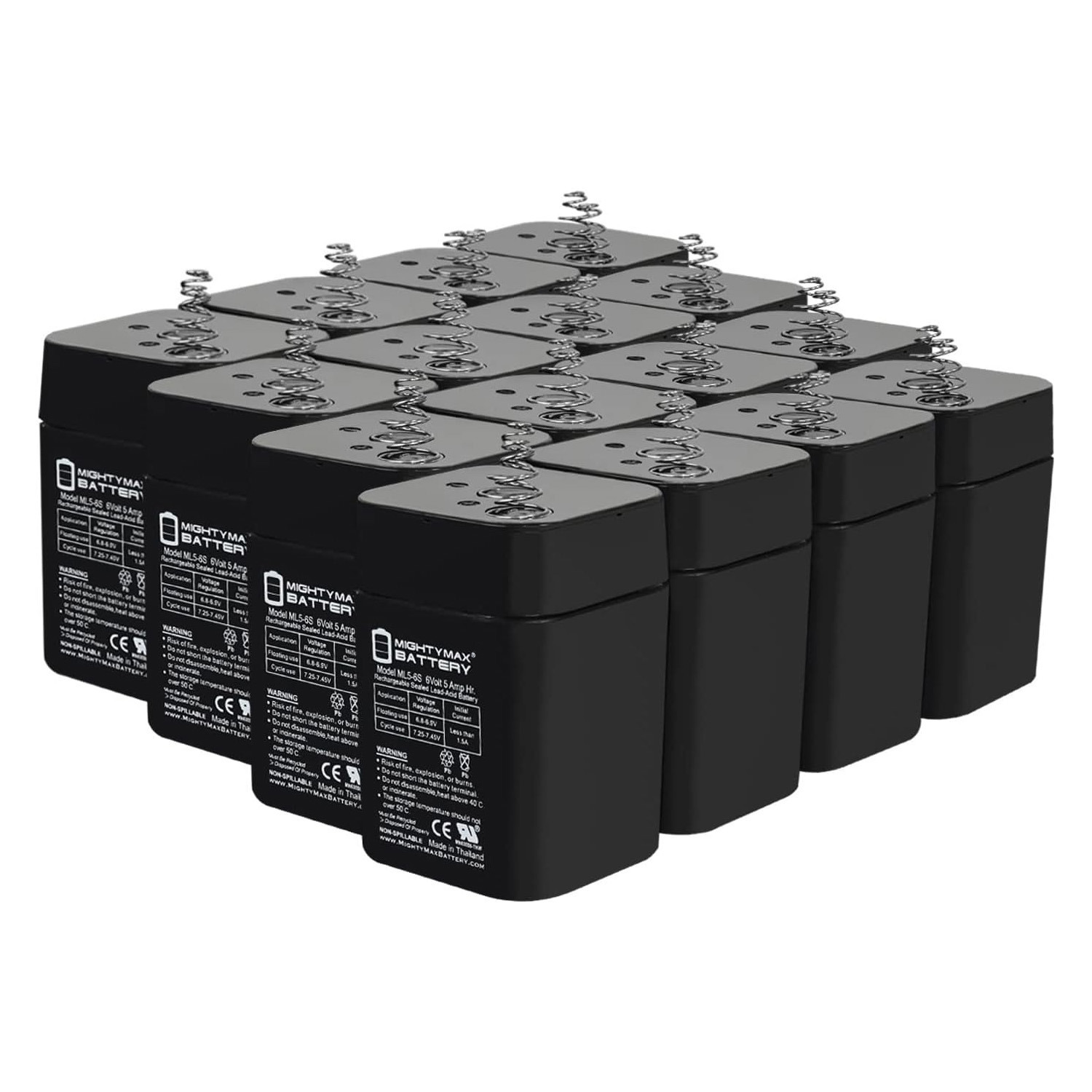 6V 5AH SLA Replacement Battery Compatible with Wildgame TH-DX1 Feeder - 16 Pack