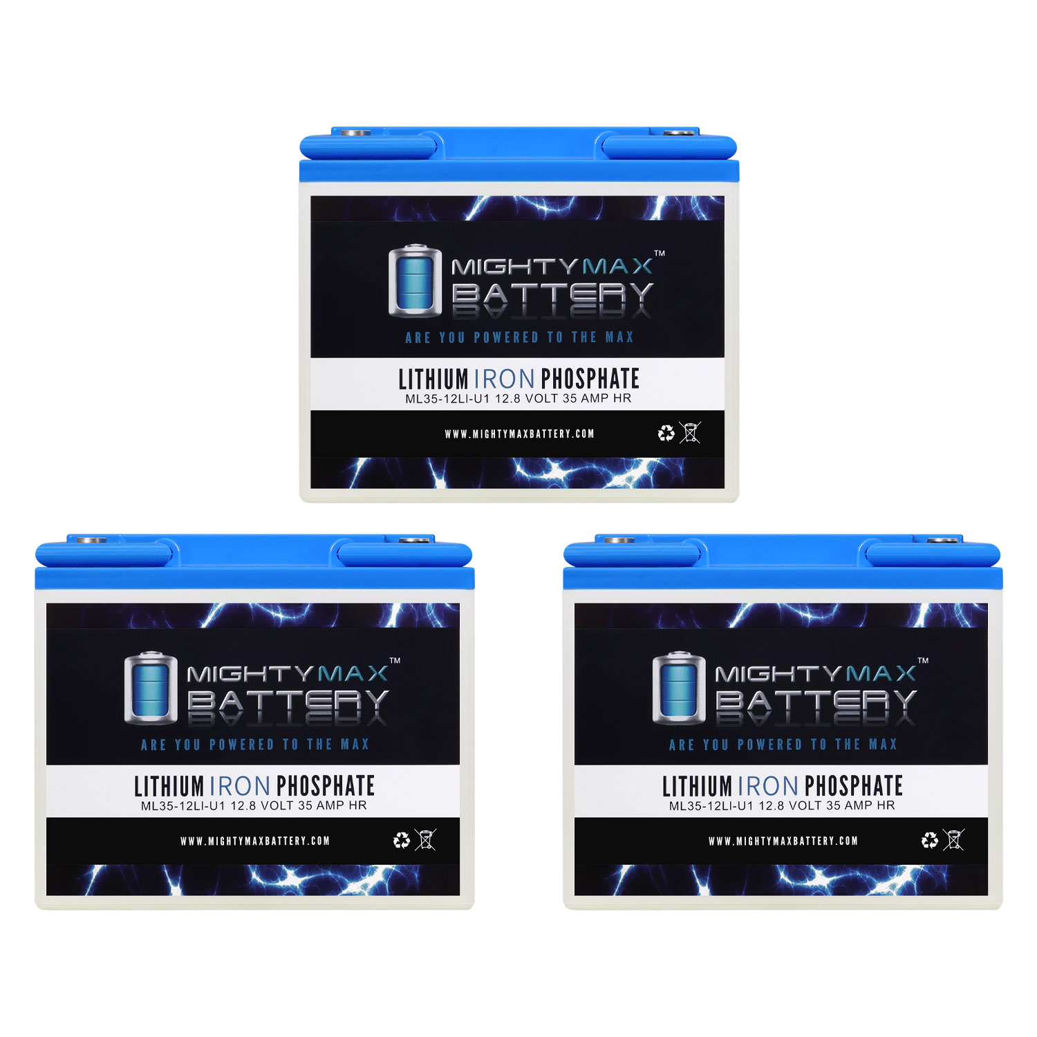 12V 35AH U1 Lithium Replacement Battery compatible with Interstate DCS-33H, DCS33H - 3 Pack