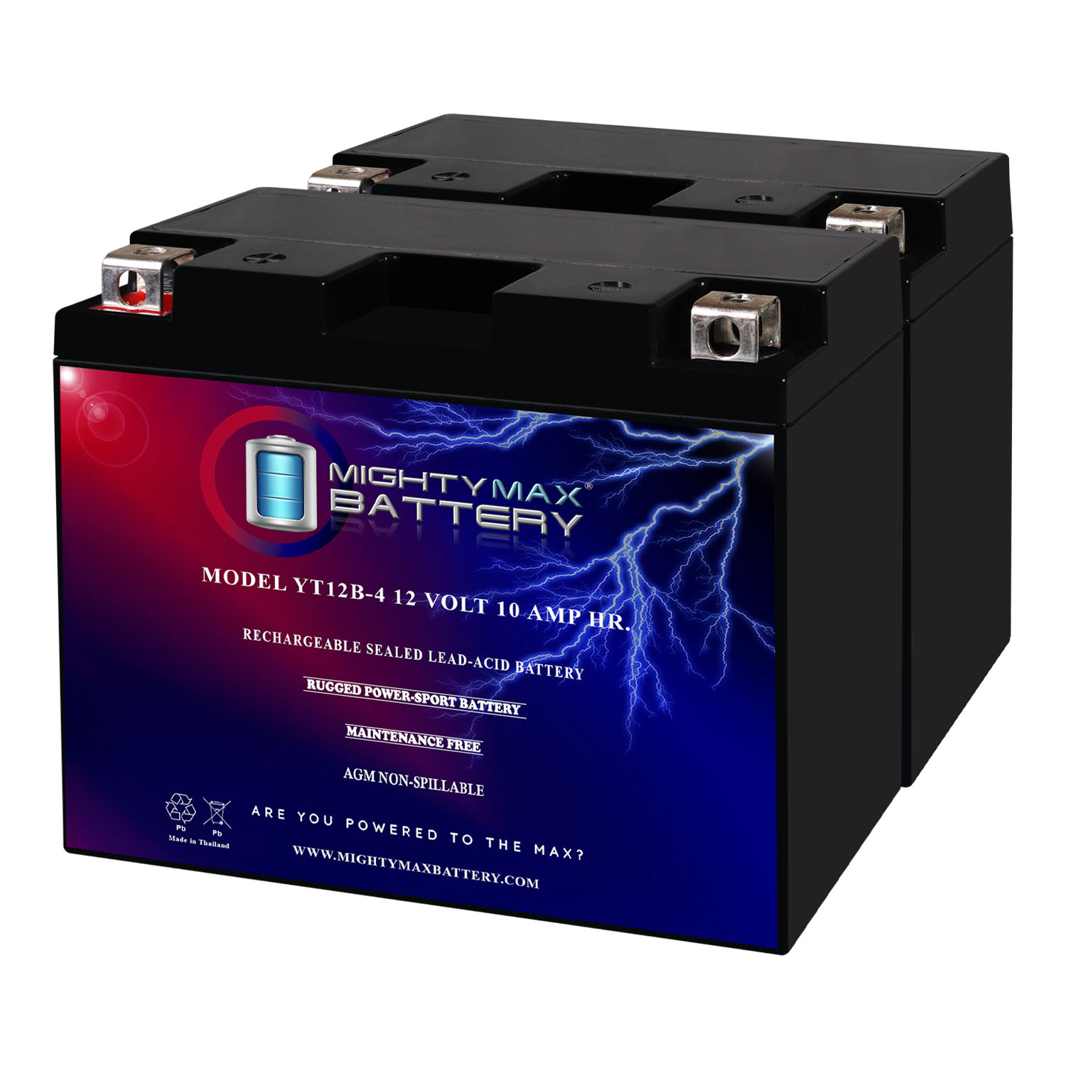 YT12B-4 12V 10Ah SLA Replacement Battery Compatible with Ducati Streetfighter 1100 S 11 - 2 Pack