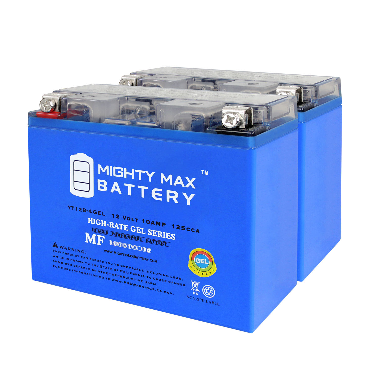 YT12B-4 GEL 12V 10Ah Replacement Battery Compatible with Yamaha XVS650 Dragstar 97 - 2 Pack