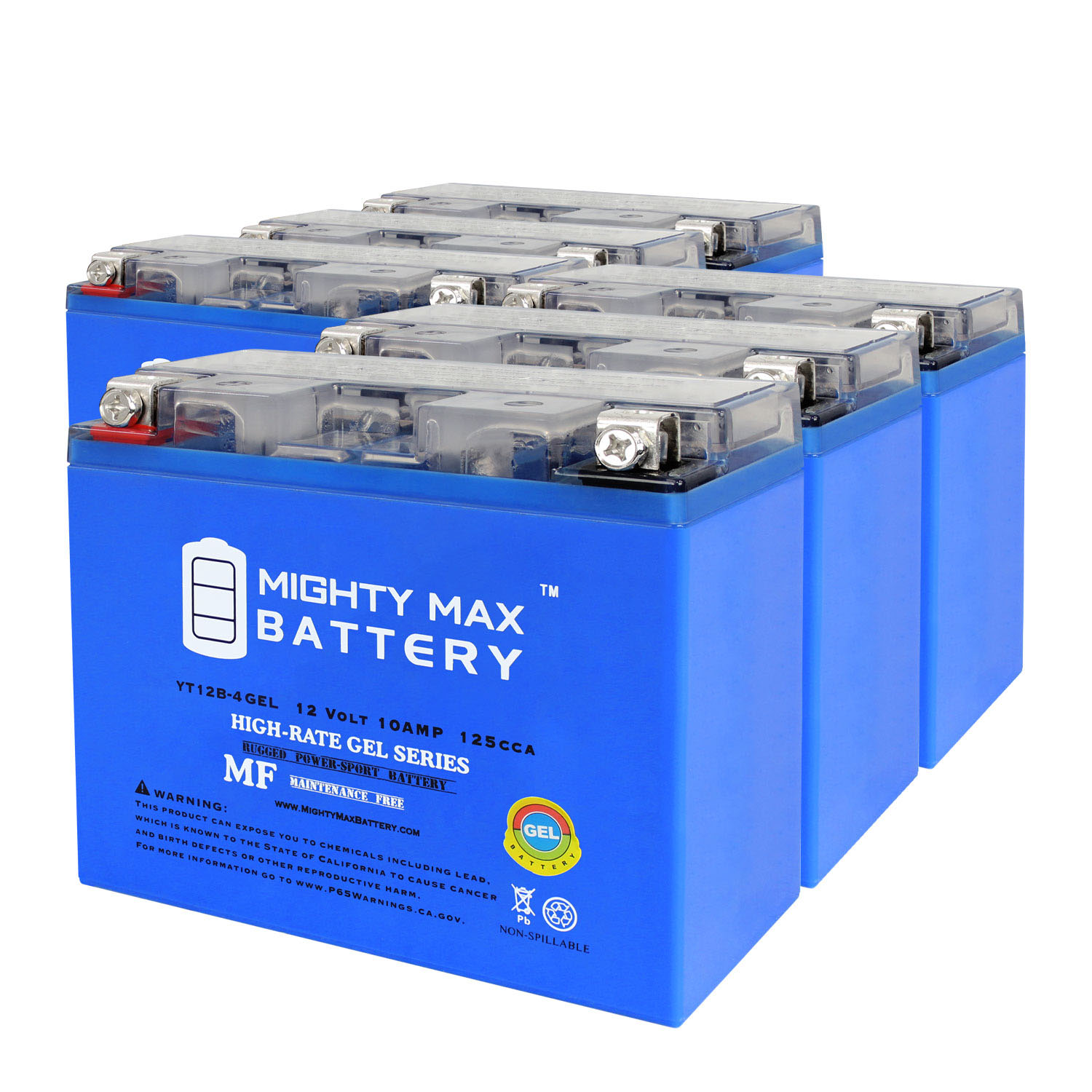 YT12B-4 GEL 12V 10Ah Replacement Battery Compatible with Fire Power YT12B-4 - 6 Pack