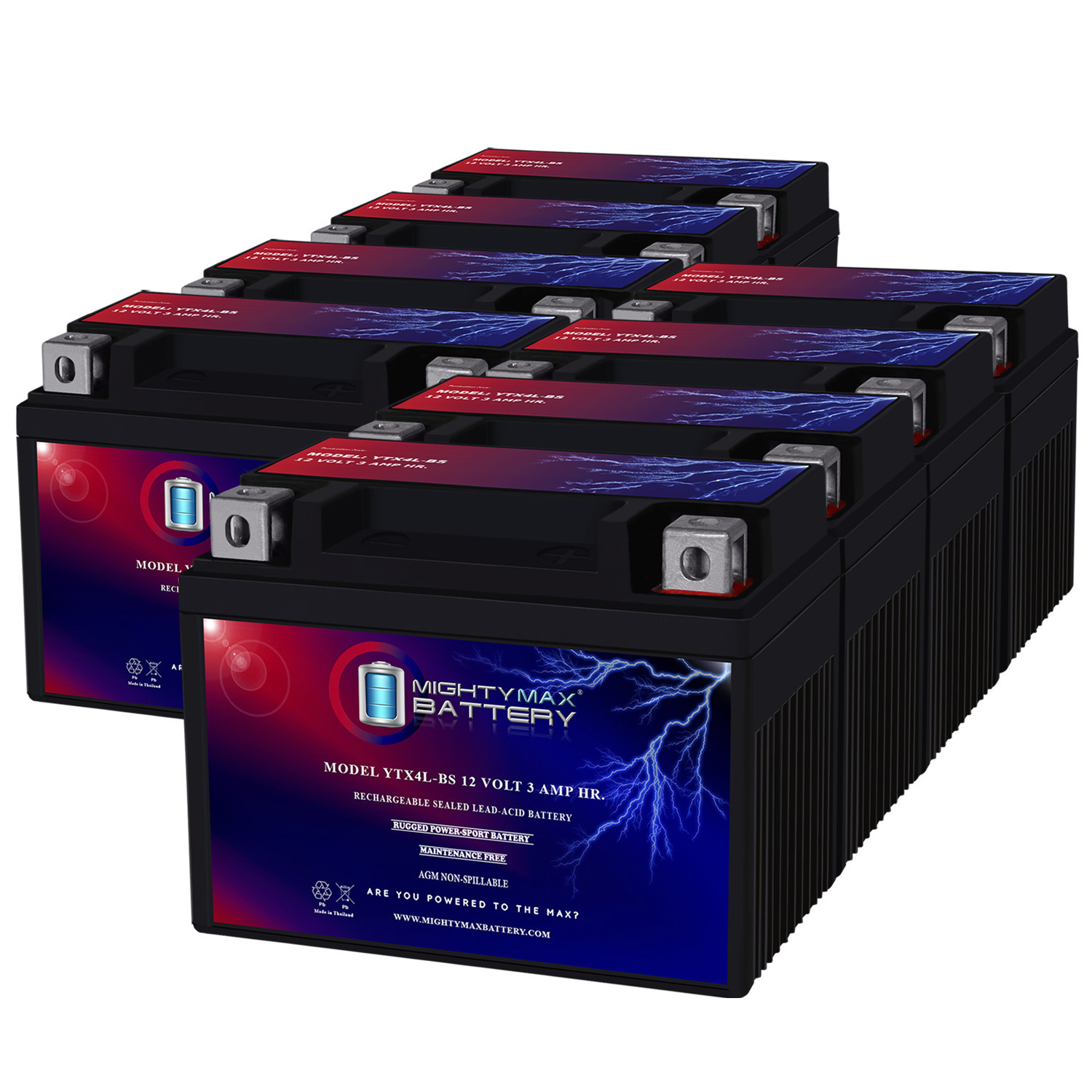 YTX4L-BS SLA Replacement Battery Compatible with Moose Utility YTX4L MOOM72X4B - 8 Pack