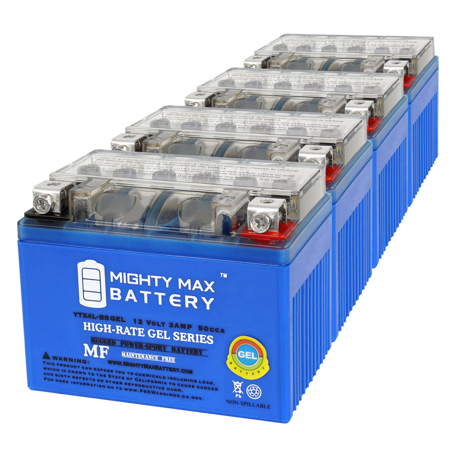 YTX4L-BS GEL Replacement Battery Compatible with TPE YTX4L - 4 Pack
