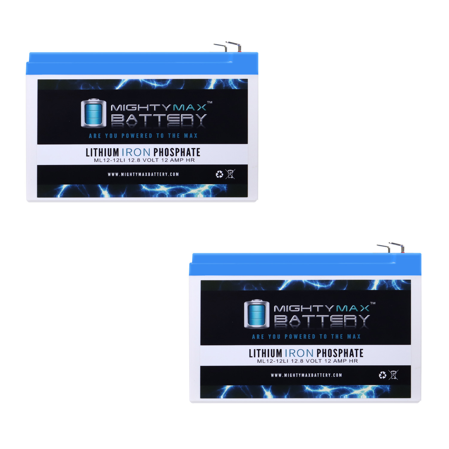 12V 12Ah Lithium Replacement Battery Compatible with Interstate DCM0012 Wheelchair Scooter - 2 Pack