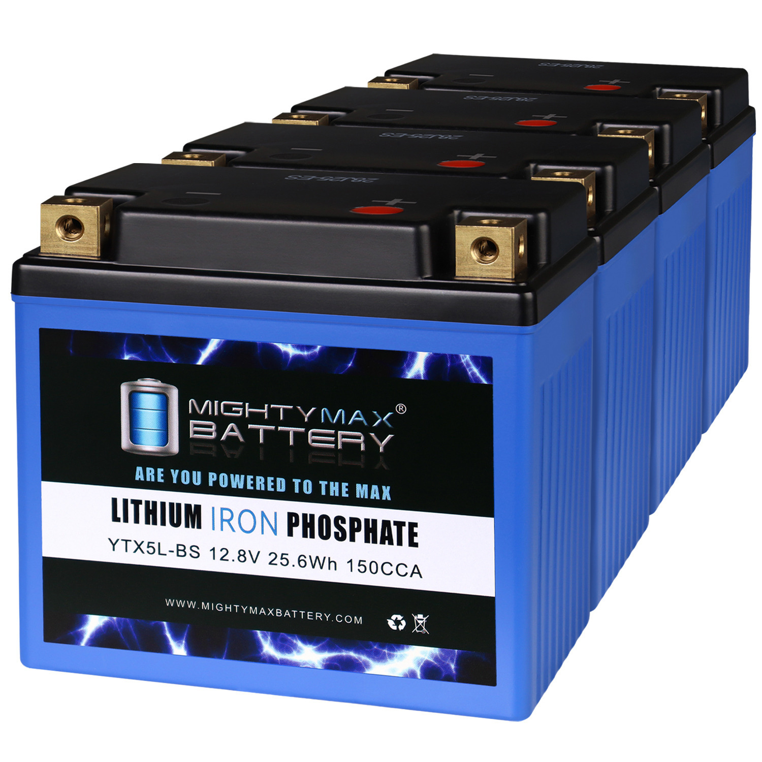 YTX5L-BS Lithium Replacement Battery Compatible with Motocross YTX5L-BS - 4 Pack