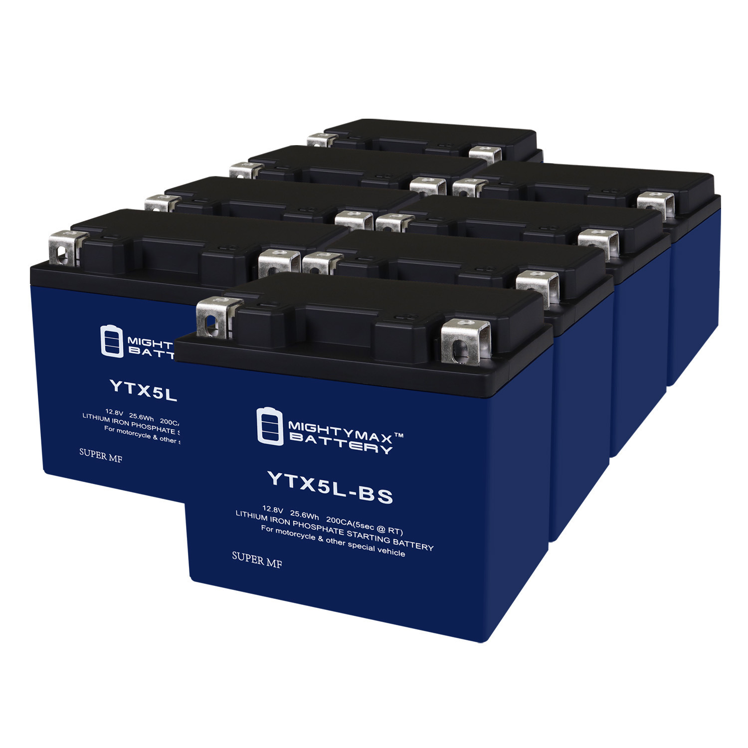 YTX5L-BS Lithium Replacement Battery Compatible with Power Source GTX5L-BS - 8 Pack