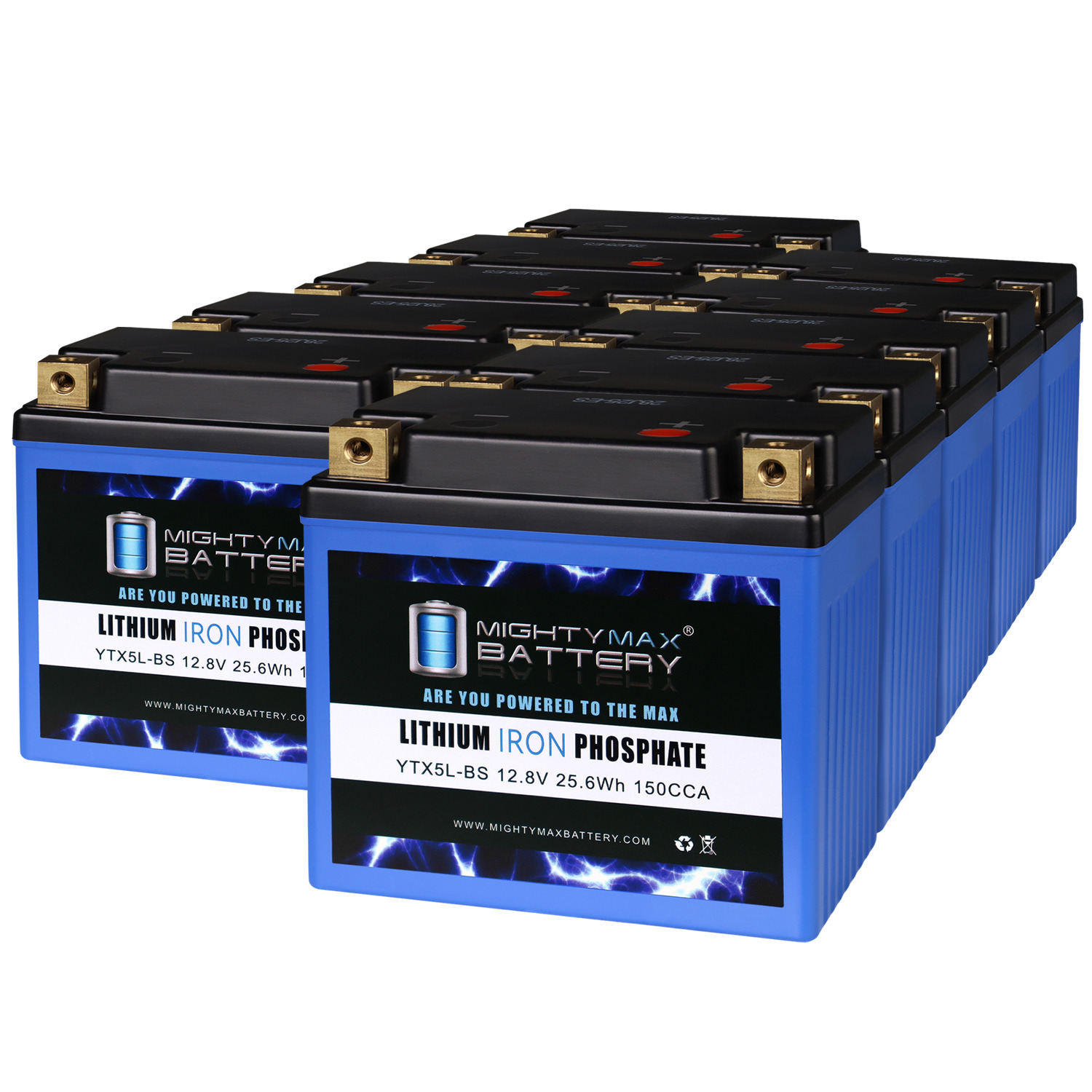 YTX5L-BS Lithium Replacement Battery Compatible with UpStart Ub-ytx5l-bs - 10 Pack