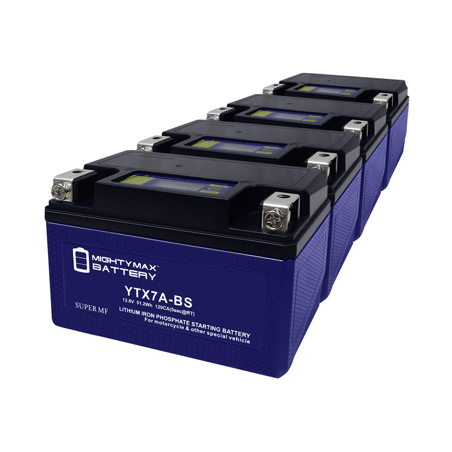 YTX7A-BS Lithium Replacement Battery Compatible with Interstate Yuasa Exide Deka Delco - 4 Pack