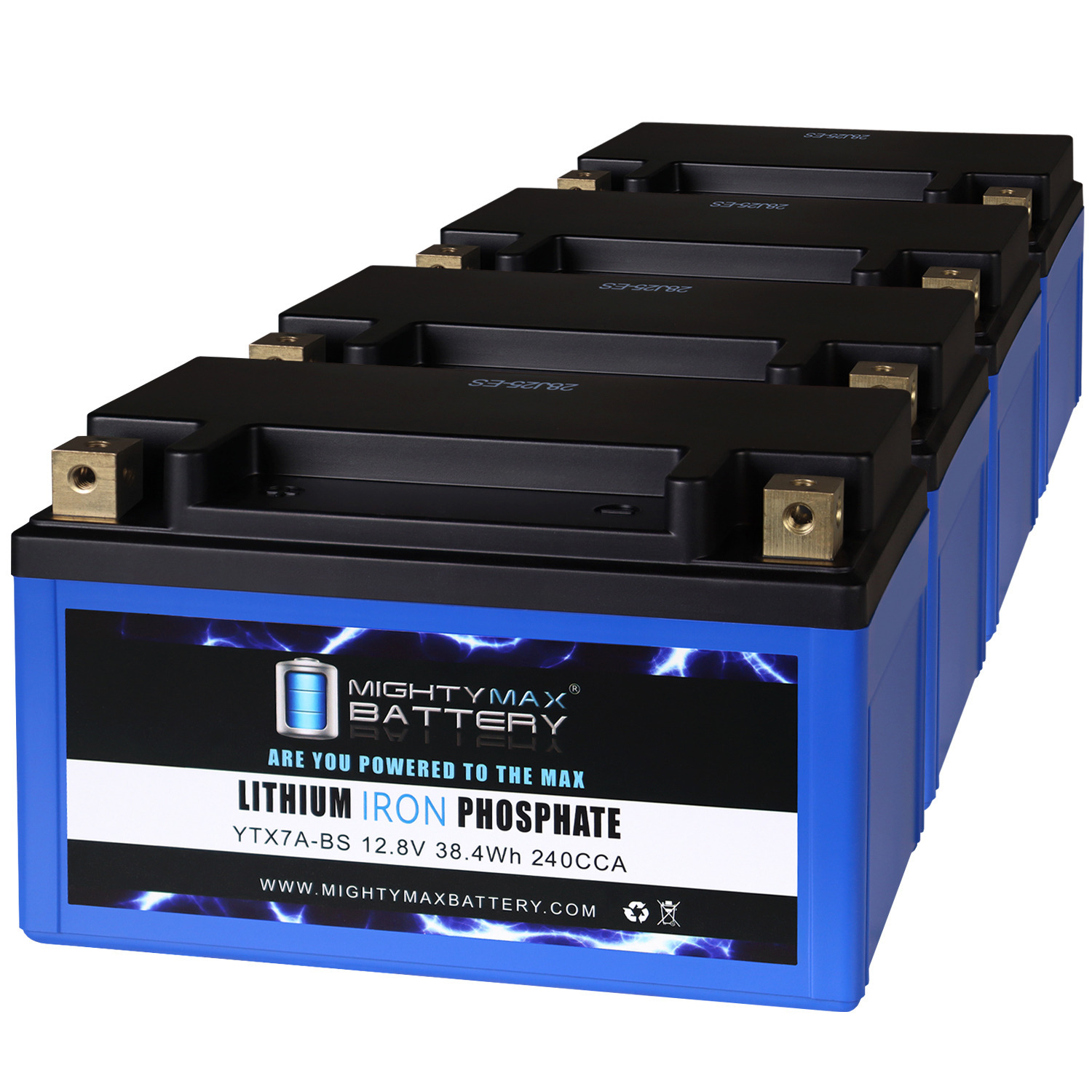 YTX7A-BS Lithium Replacement Battery Compatible with Interstate Yuasa Exide Deka Delco - 4 Pack