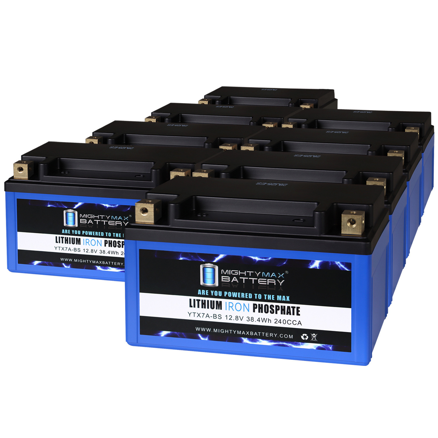 YTX7A-BS Lithium Replacement Battery Compatible with Kawasaki KLX230, ABS 21-22 - 8 Pack