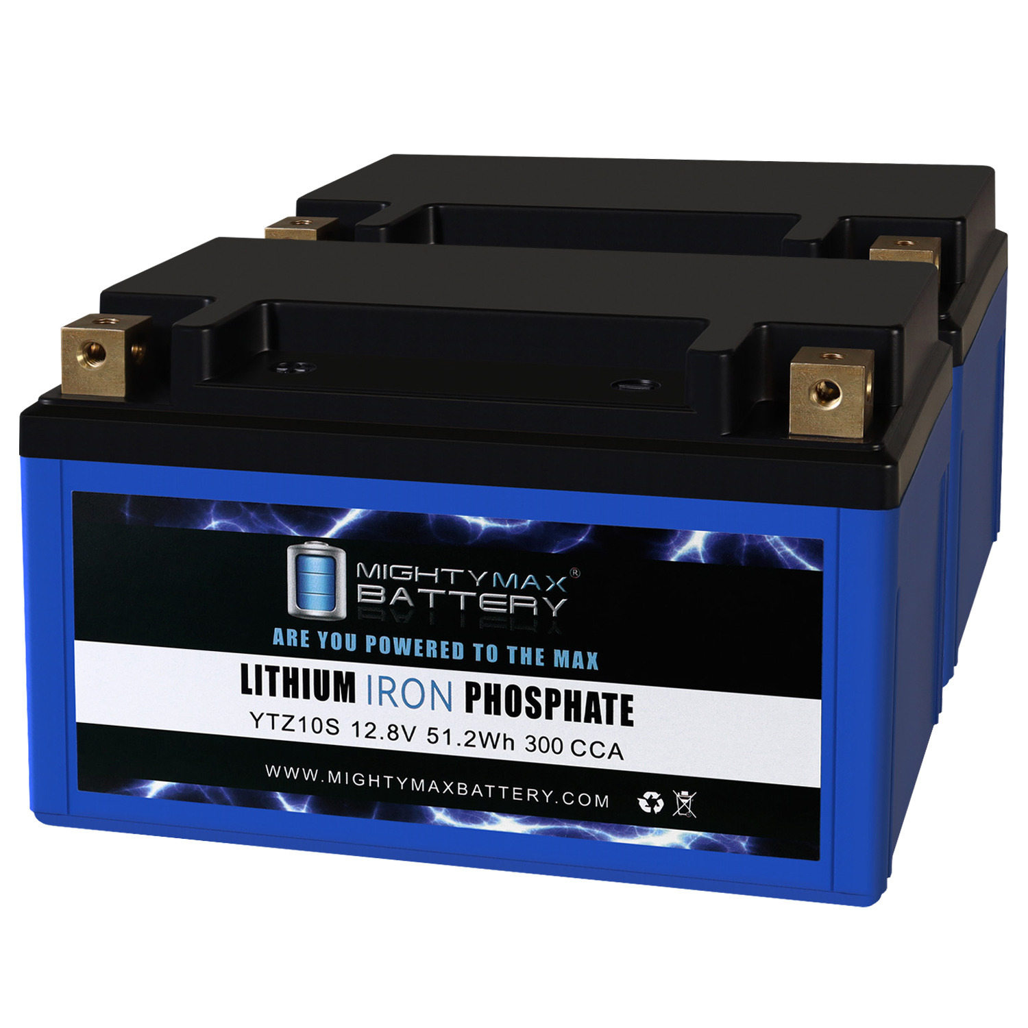 YTZ10S Lithium Replacement Battery compatible with Motorcycle BR929 CBR600 - 2 Pack