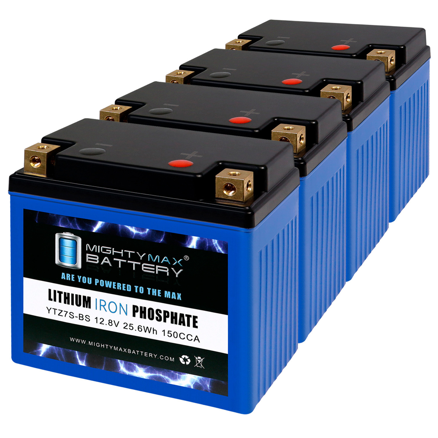 YTZ7S Lithium Replacement Battery Compatible with Honda Suzuki Kawasaki KTM SMF - 4 Pack