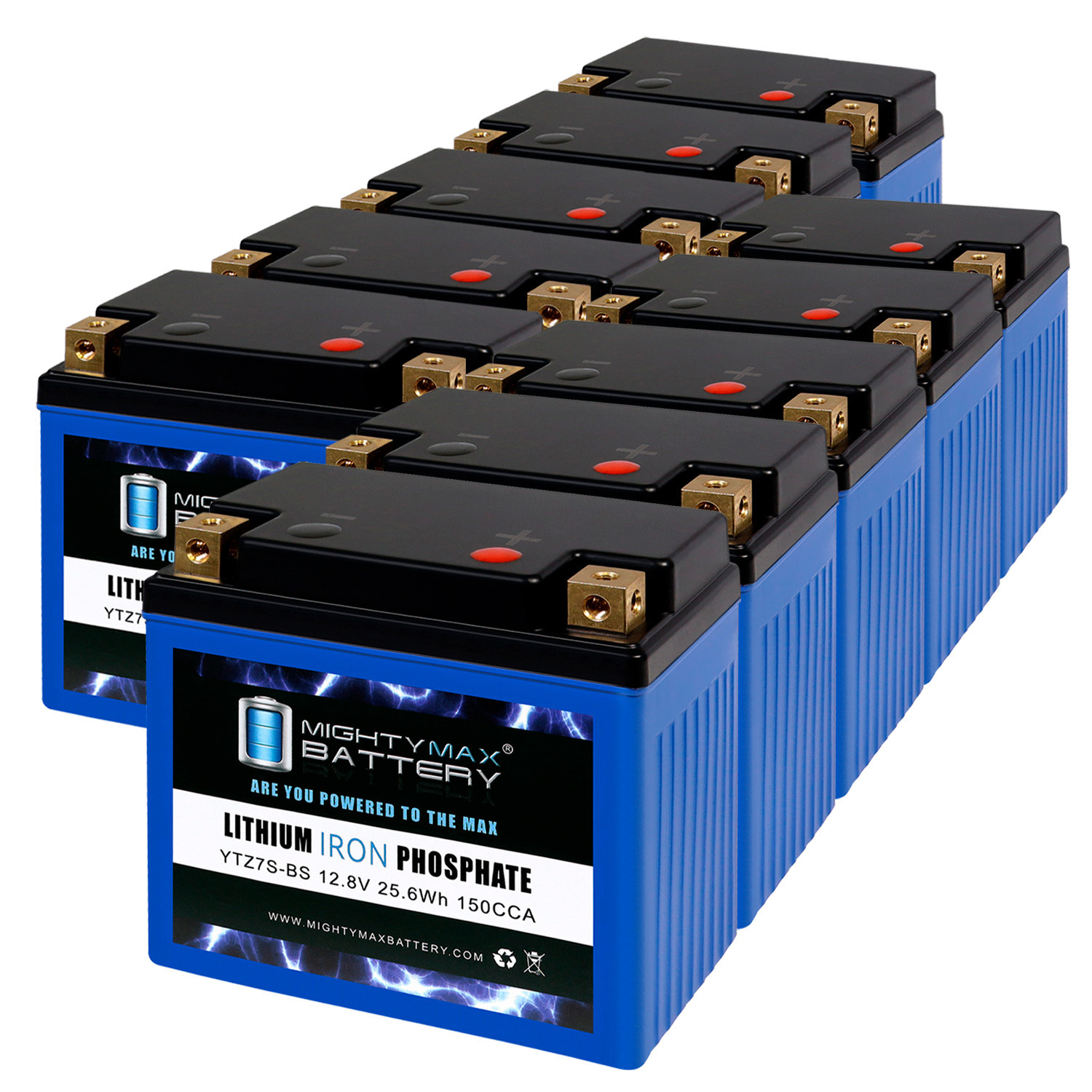 YTZ7S Lithium Replacement Battery Compatible with Chrome YTZ7S - 10 Pack