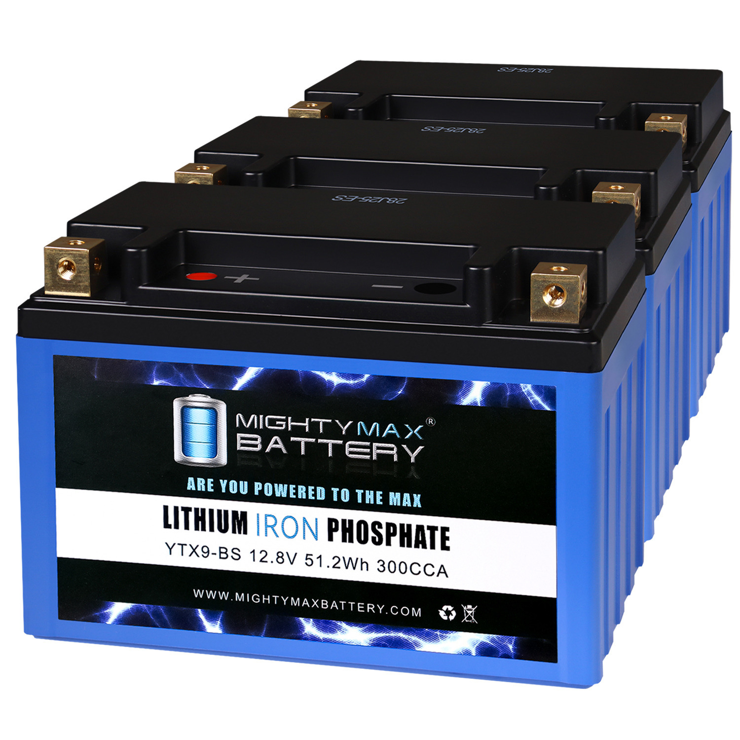 YTX9-BS Lithium Replacement Battery Compatible with Genuine Sigmas Tek STX9-BS - 3 Pack