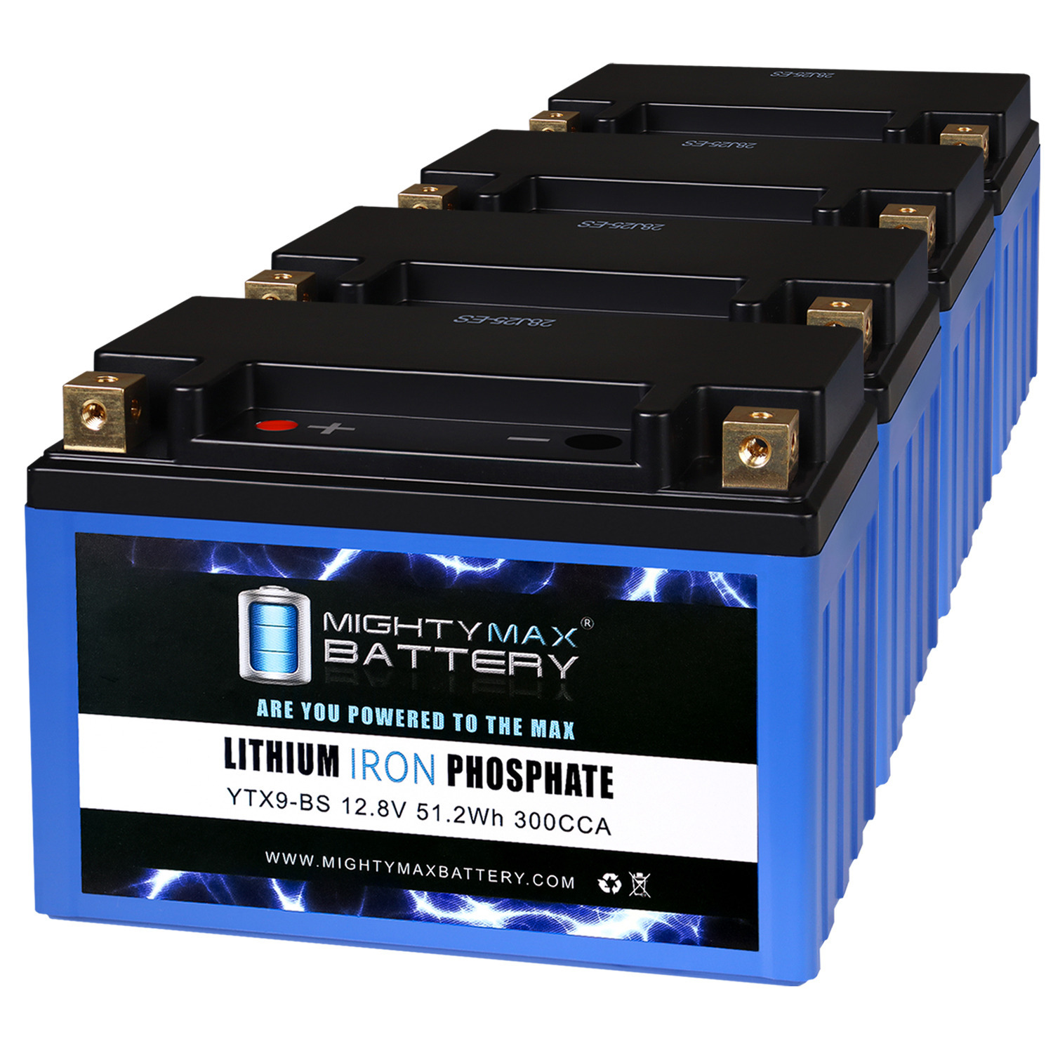 YTX9-BS Lithium Replacement Battery Compatible with Genuine Sigmas Tek STX9-BS - 4 Pack