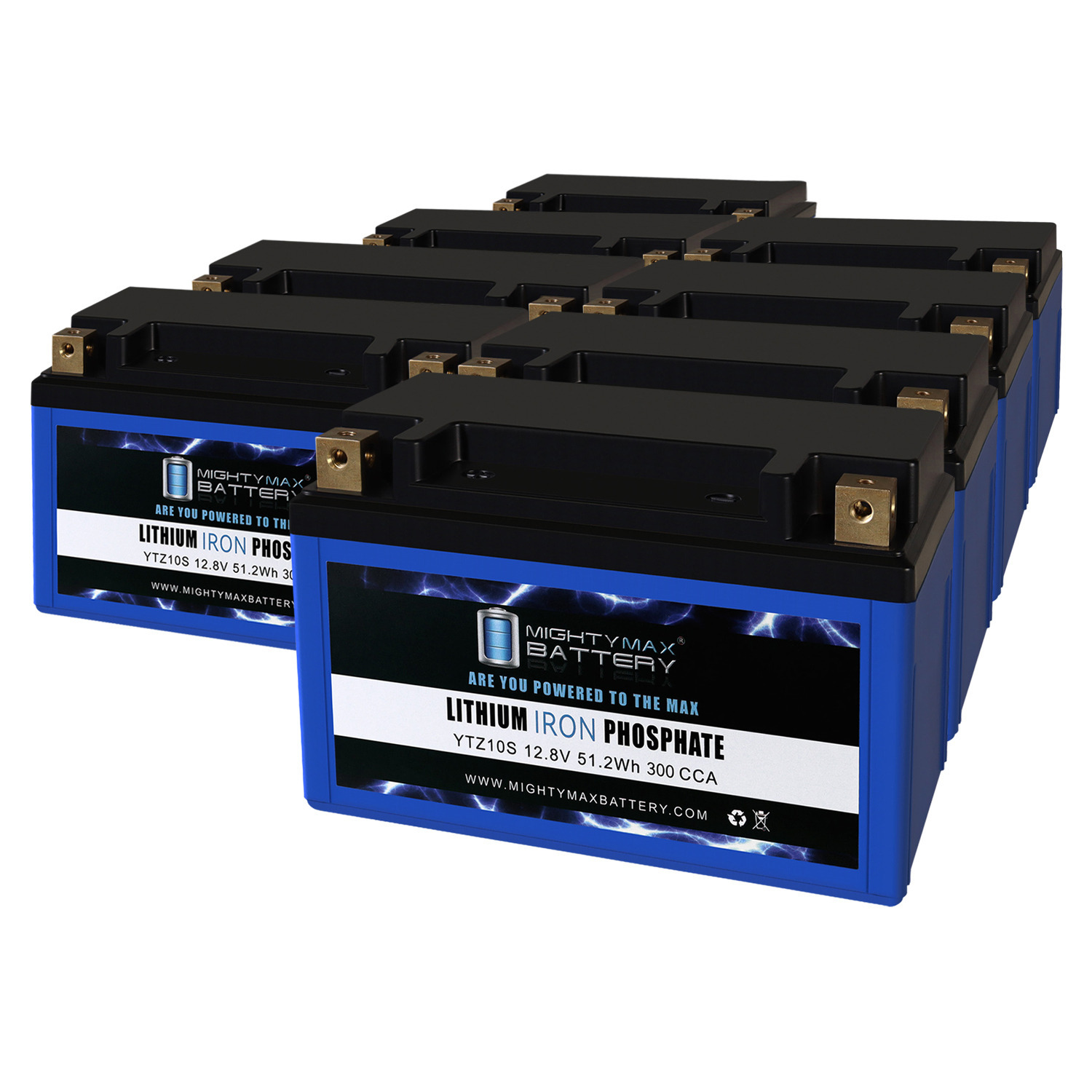 YTZ10S Lithium Replacement Battery compatible with Motorcycle BR929 CBR600 - 8 Pack