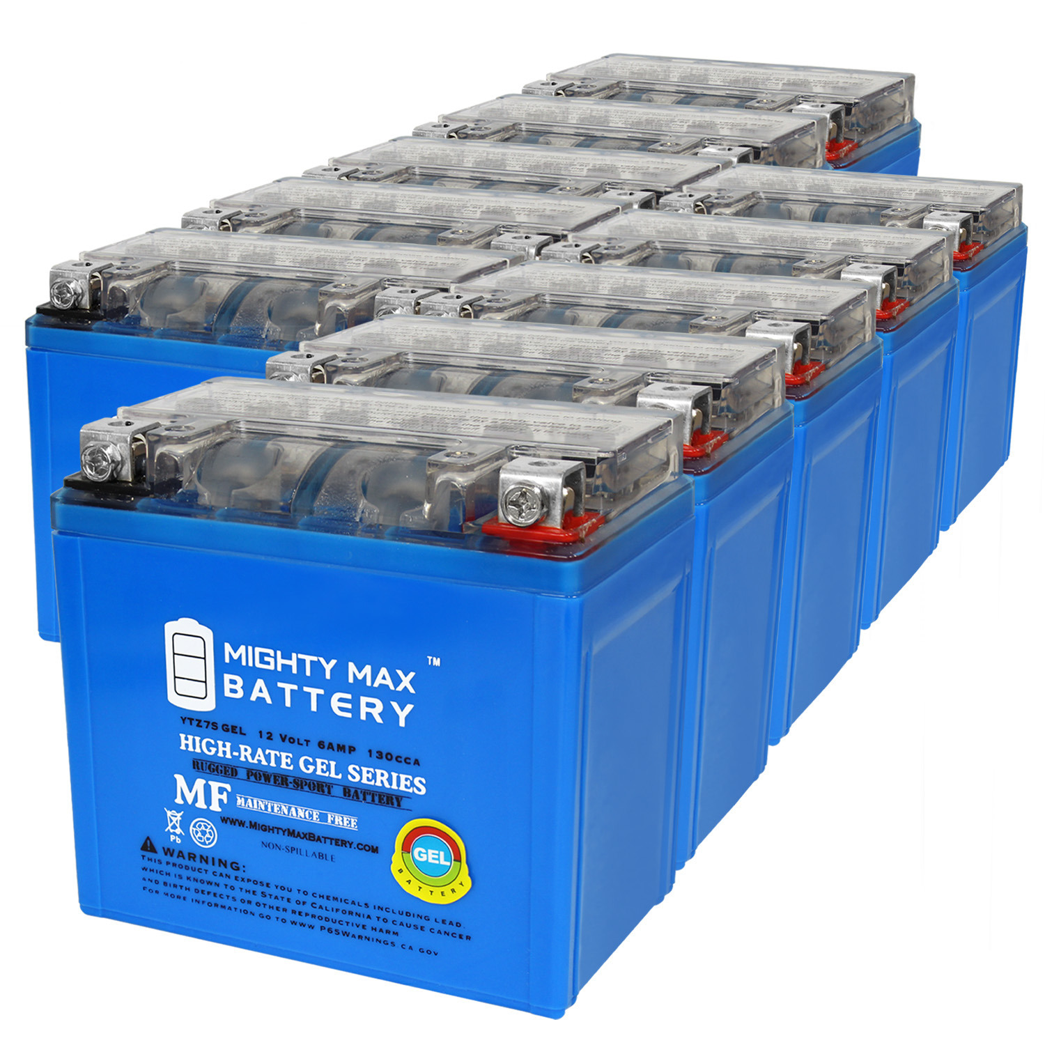 12V 6AH GEL Replacement Battery Compatible with Honda 250 CRF250F 23 - 10 Pack