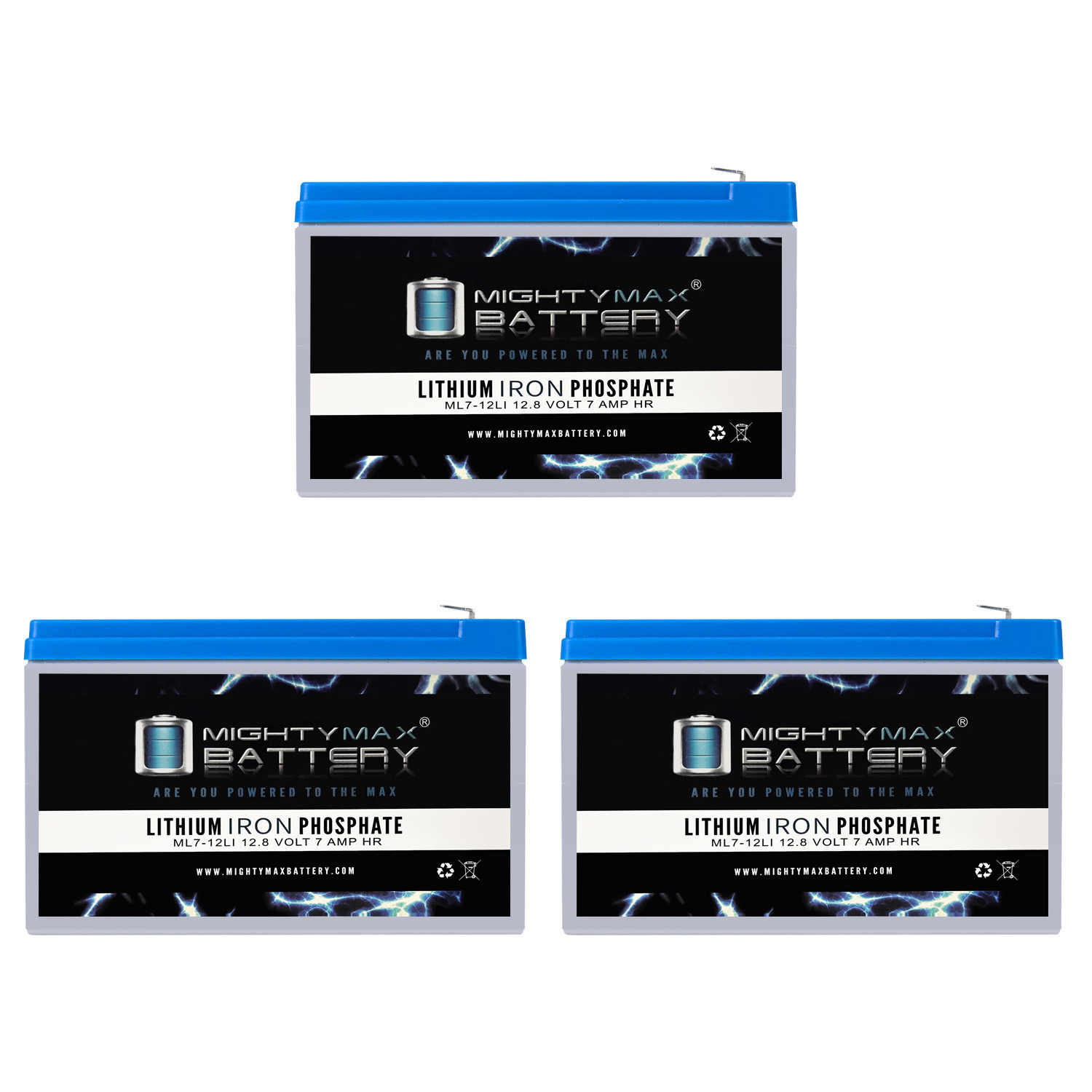 12V 7AH Lithium Replacement Battery Compatible with CyberPower CP585LCD - 3 Pack