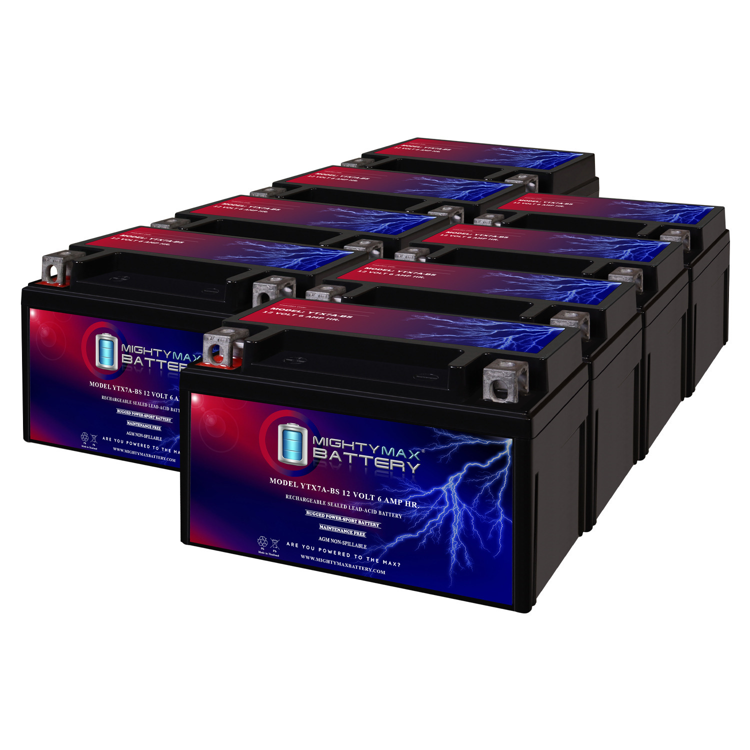 YTX7A-BS Replacement Battery Compatible with Kawasaki 230 KLX230, S, SE, SM, ABS 24 - 8 Pack