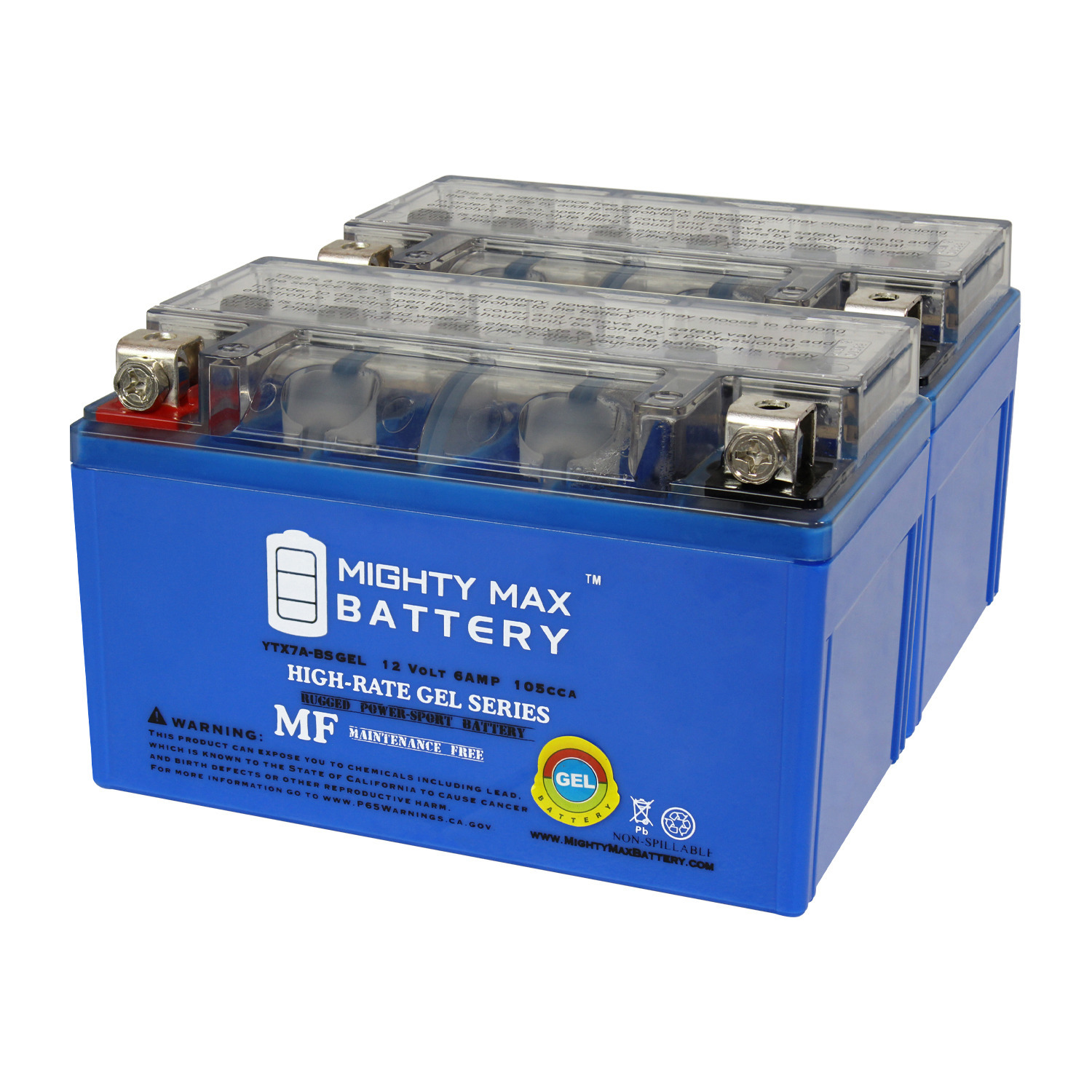 YTX7A-BS GEL Replacement Battery Compatible with Kawasaki 230 KLX230, S, SE, SM, ABS 24 - 2 Pack