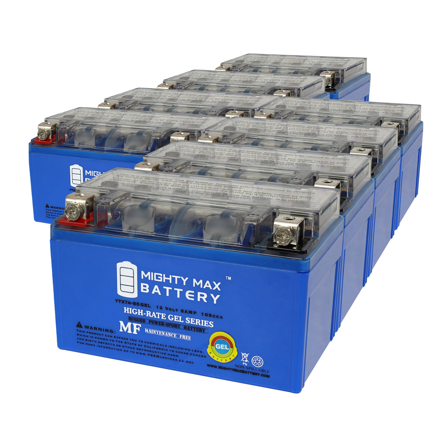 YTX7A-BS GEL Replacement Battery Compatible with Kawasaki 230 KLX230, S, SE, SM, ABS 24 - 8 Pack
