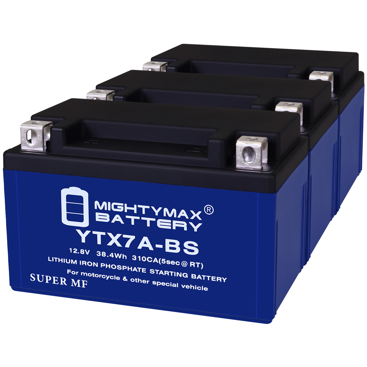 YTX7A-BS Lithium Replacement Battery compatible with Kawasaki 230 KLX230, S, SE, SM, ABS 24 - 3 Pack