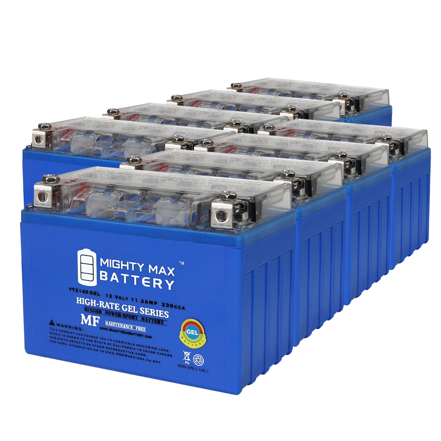 YTZ14S GEL Replacement Battery Compatible with Yamaha 950 Bolt, Bolt R-Spec 24 - 8 Pack