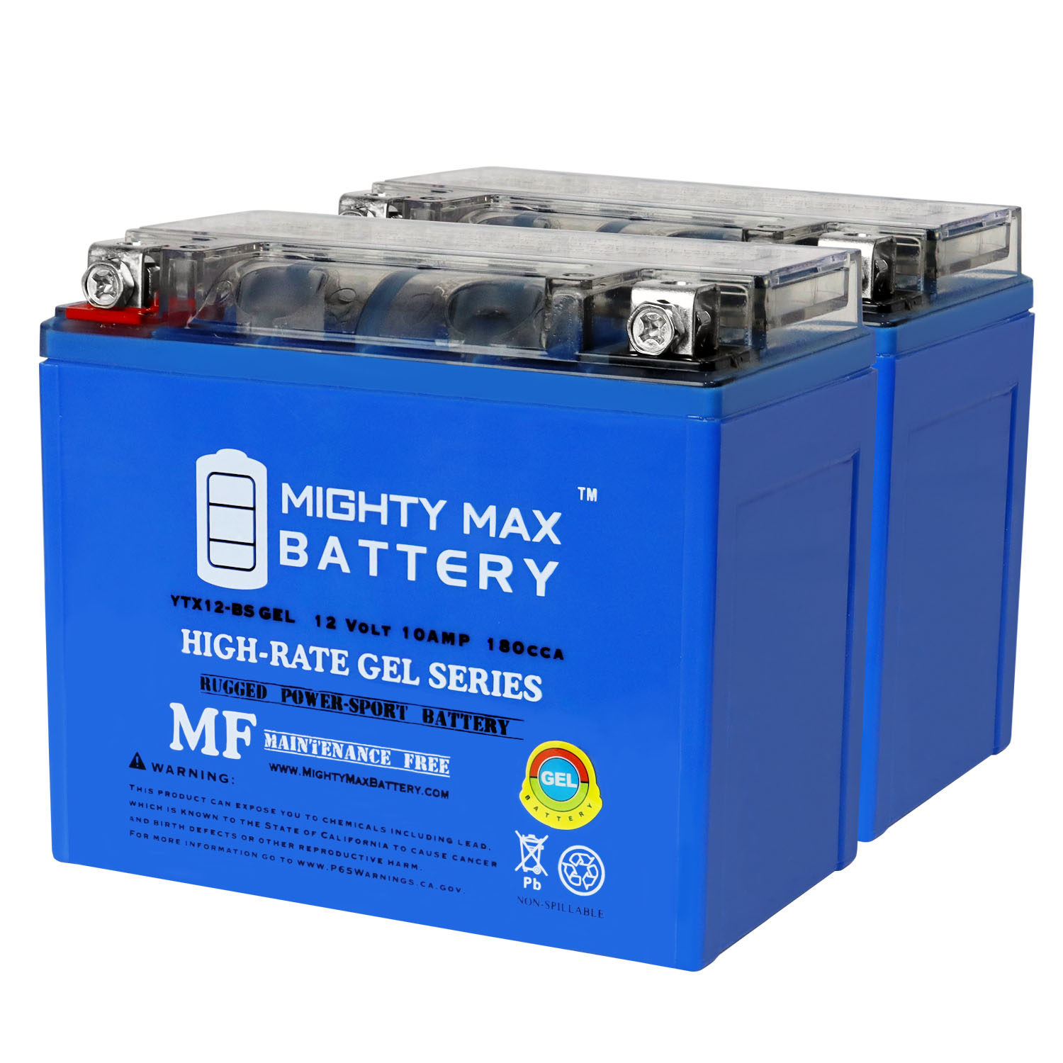 YTX12-BSGEL 12V, 10Ah, GEL, Replacement Battery Compatible with Suzuki VL800 Boulevard C50, T, M50 01-24 - 2 Pack