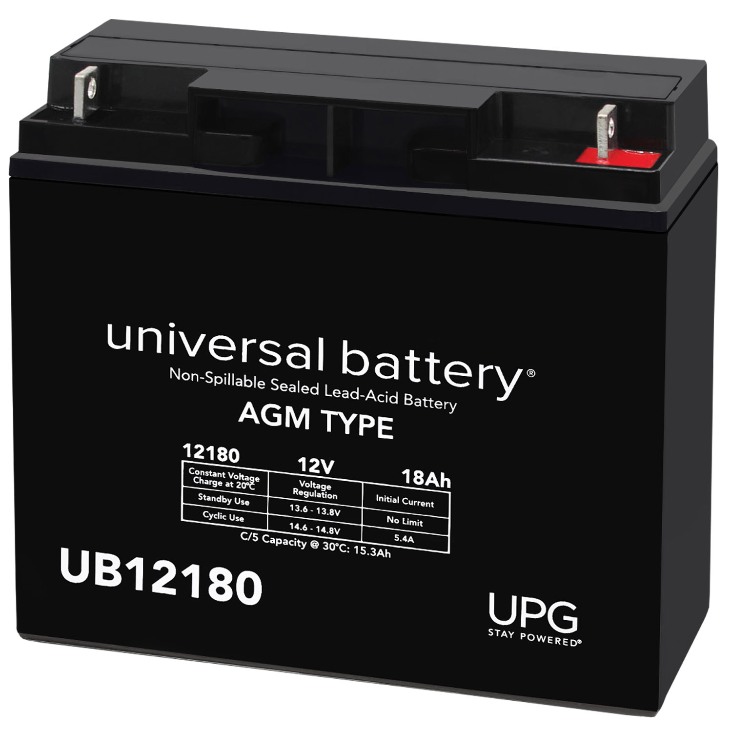 UB12180 SLA 12V 18AH T4 TERMINAL - UB12180 