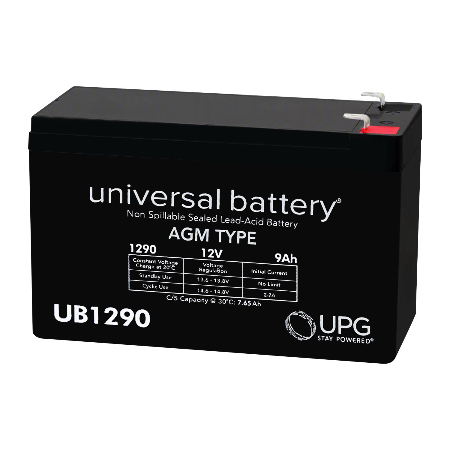 UB1290 12V 9AH Sealed Lead Acid Battery F1 Terminal - UB1290