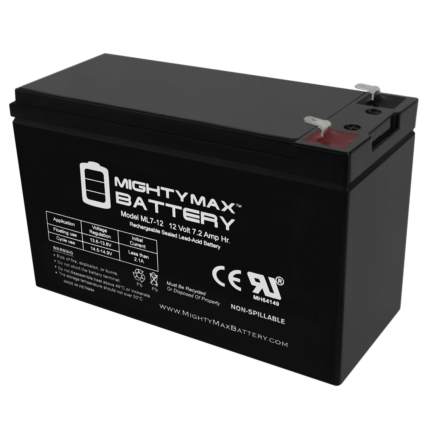 Mighty Max 12V 7Ah Battery Replacement for Home ADT Security