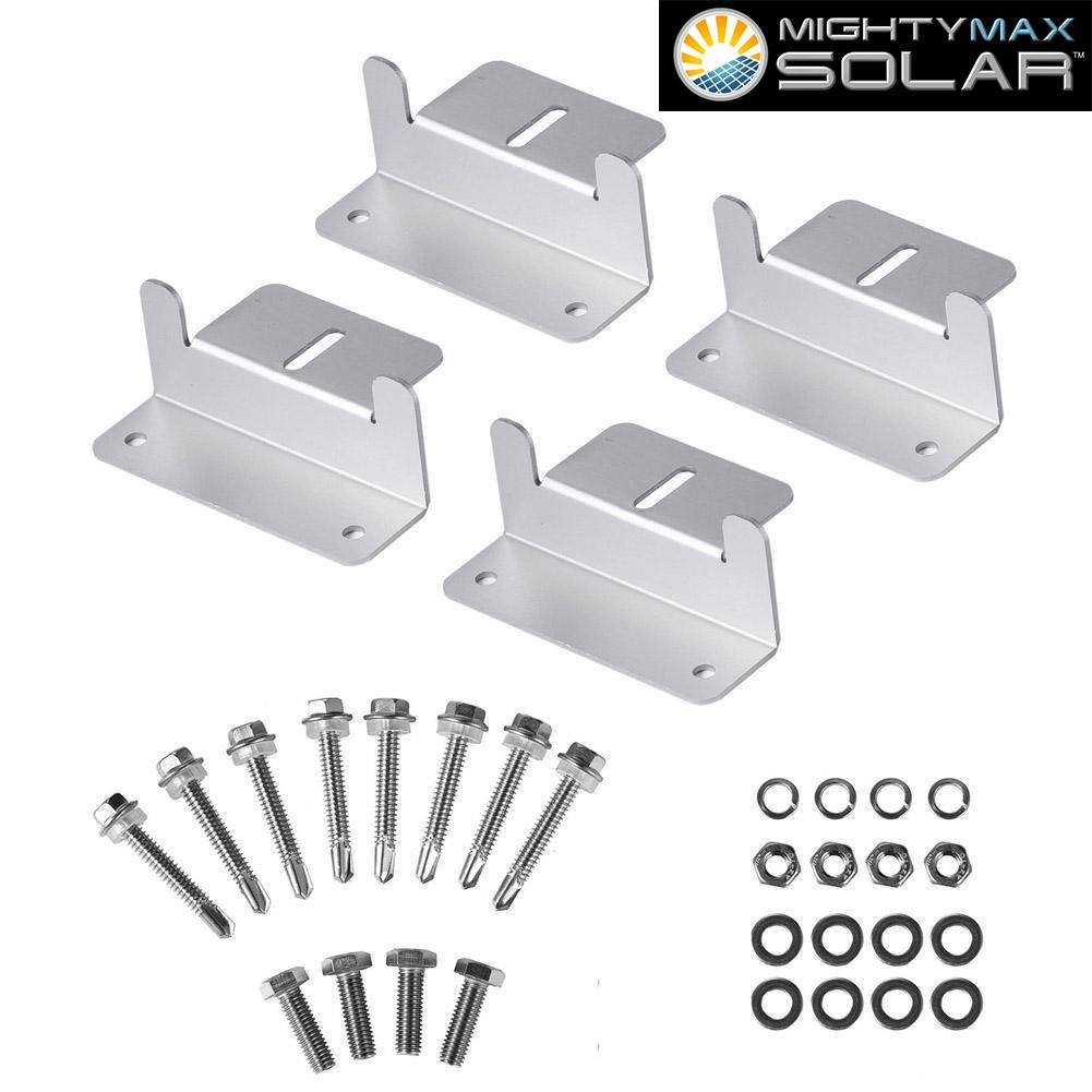 Mighty Max Solar Panel Mounting Z Bracket Kit For Cabins 2 Pack